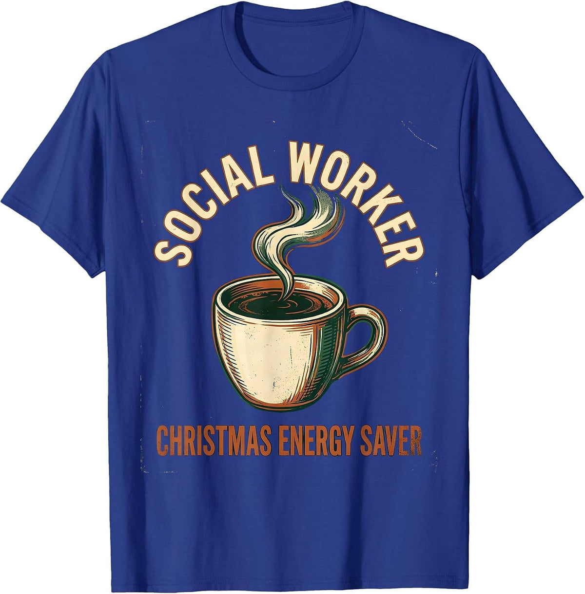 Men's Social Worker, Christmas Energy Saver Vintage Social Work T-Shirt - Royal Blue