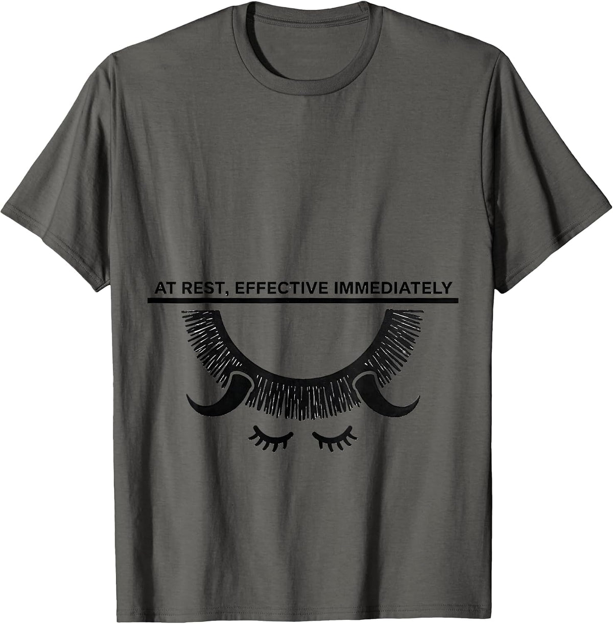 Men's At Rest Effective Immediately Funny Highland Cow Lover Gift T-Shirt - Asphalt Grey