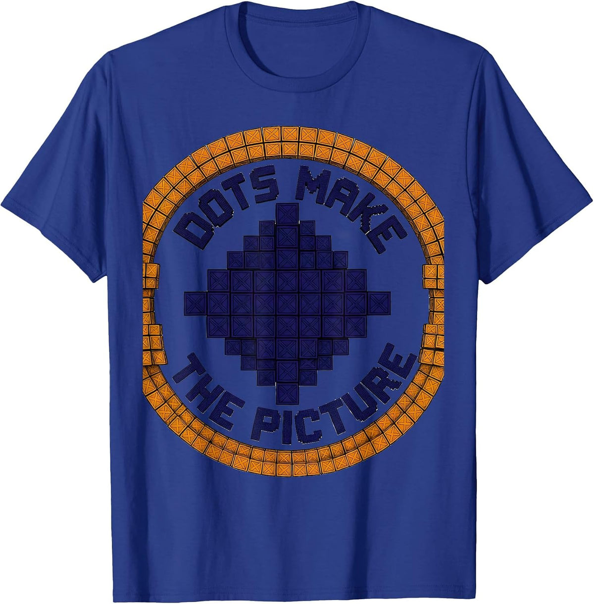 Dots Make The Picture Pointillism Art Design T-Shirt - Royal Blue