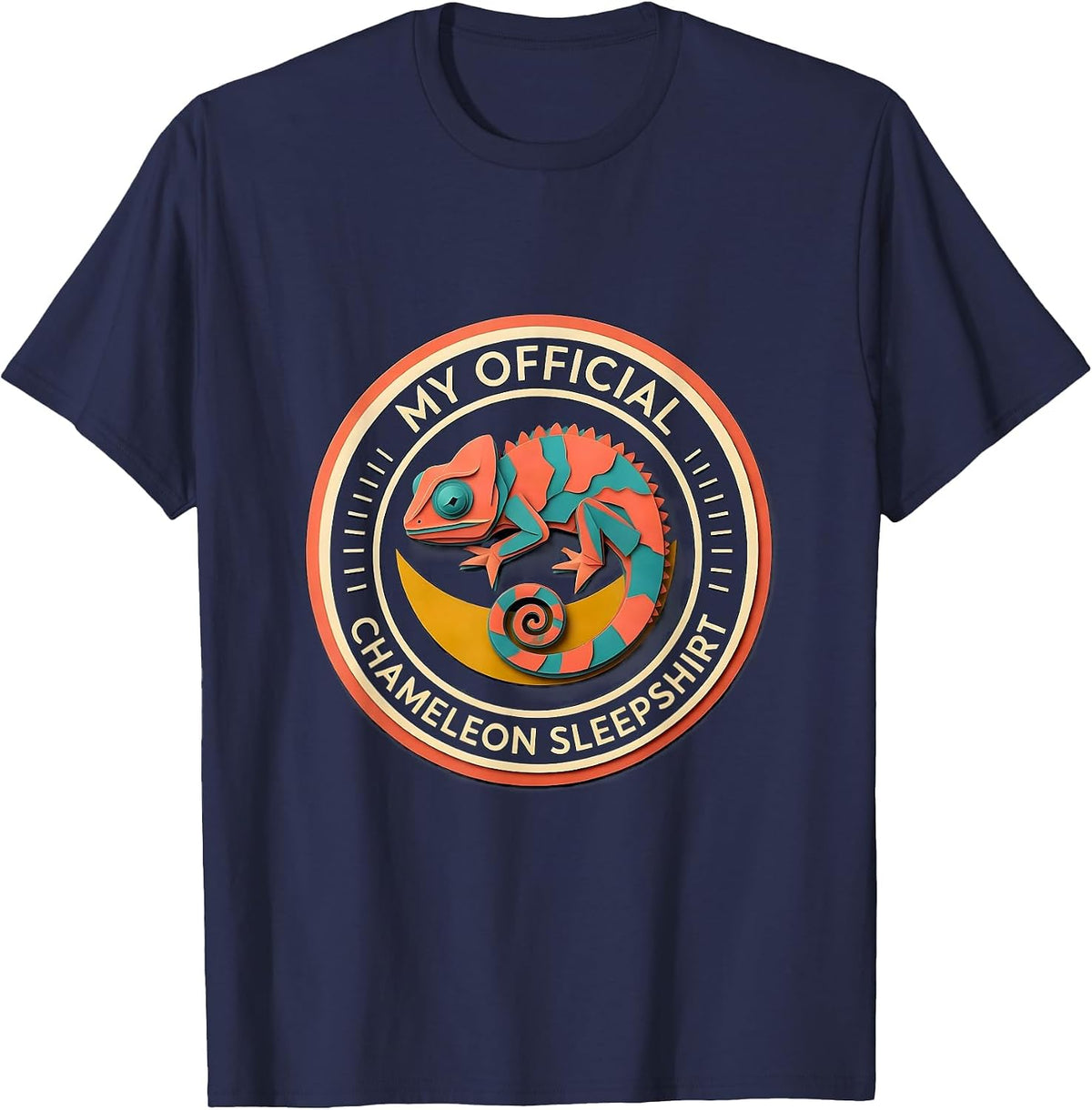 Men's My Official Chameleon Sleepshirt Cute Animal Lover Pajama T-Shirt - Navy Blue