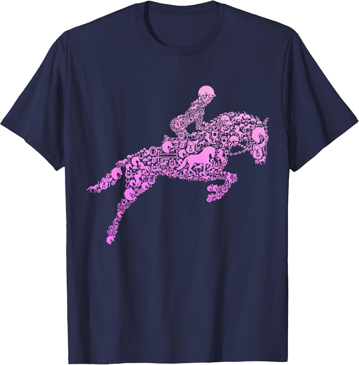 Horses Girls Rider Horse Lover T-Shirt - Navy Blue
