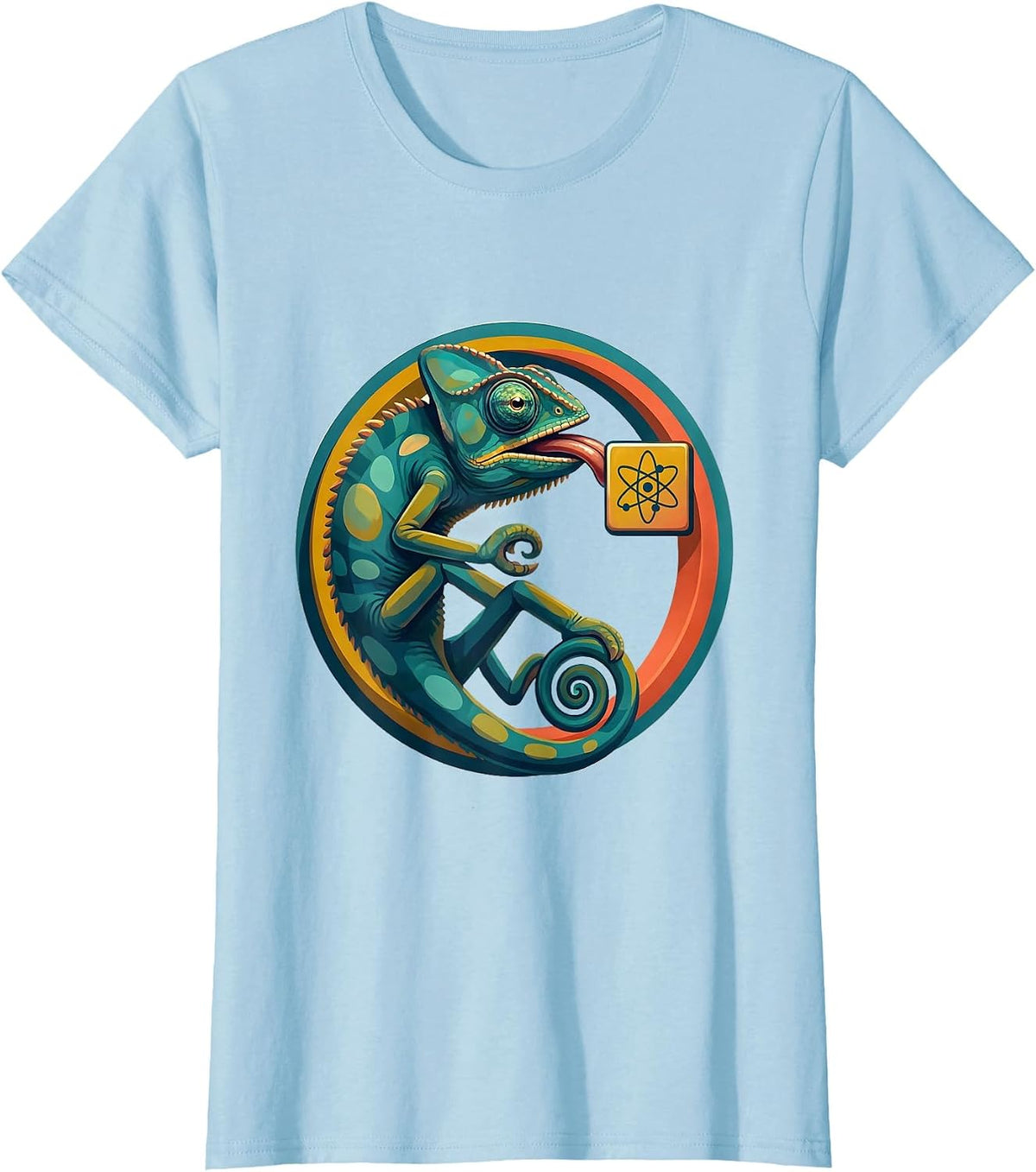 Women's Chameleon Periodic Table Science Humor Graphic T-Shirt - Baby Blue
