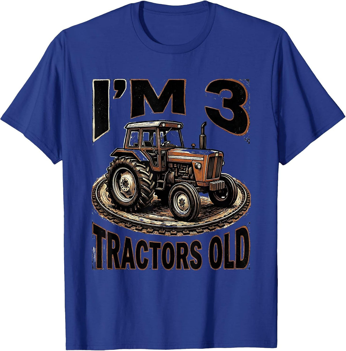 I'm 3 Tractors Old Toddler Boy Tractor Lover Birthday Gift T-Shirt - Royal Blue