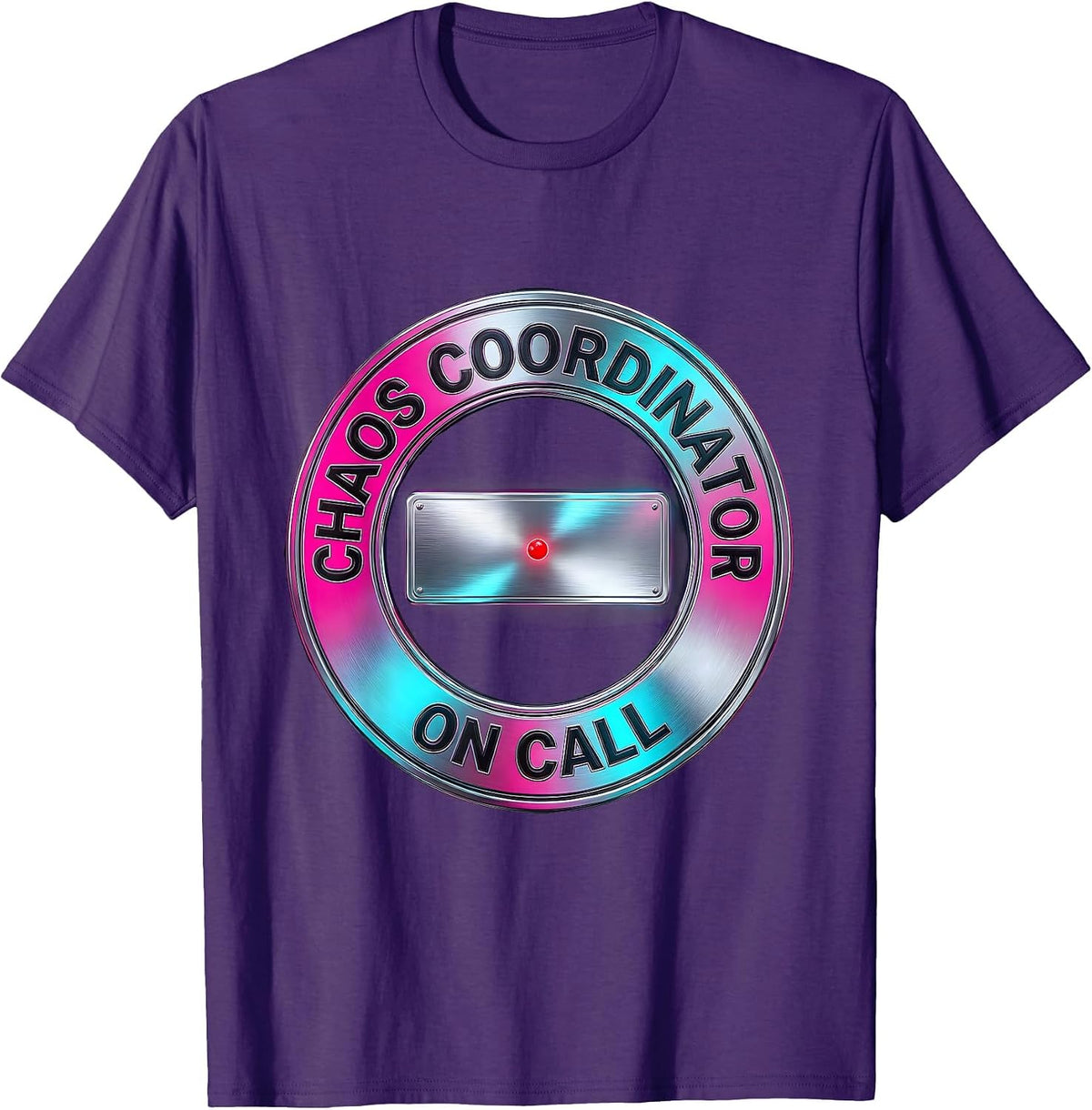 Men's Chaos Coordinator On Call Funny Sarcastic Y2k Humor T-Shirt - Purple