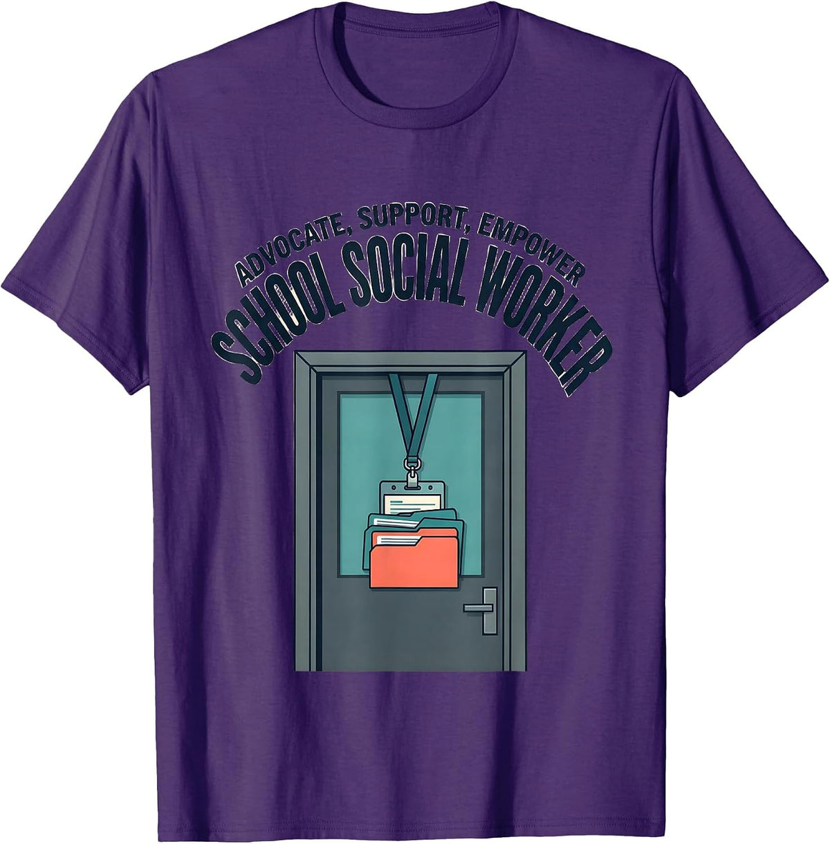 Men's Advocate Support Empower School Social Worker Funny T-Shirt - Purple