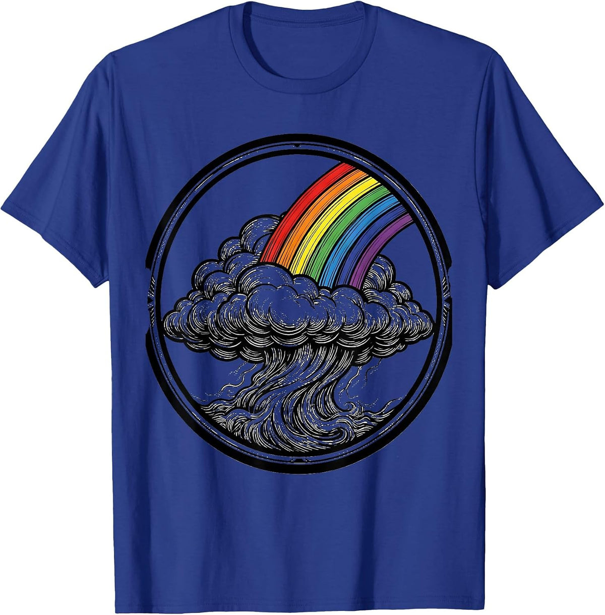 Social Worker Storm Cloud Rainbow Graphic T-Shirt - Royal Blue