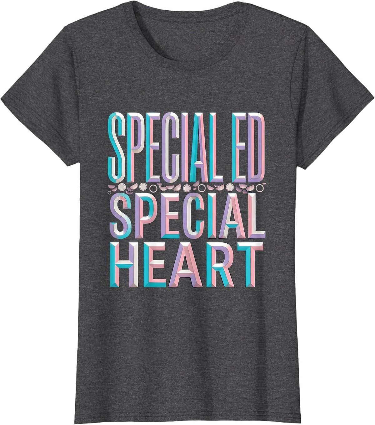 Women's Special Ed Special Heart educator Design T-Shirt - Dark Heather Grey
