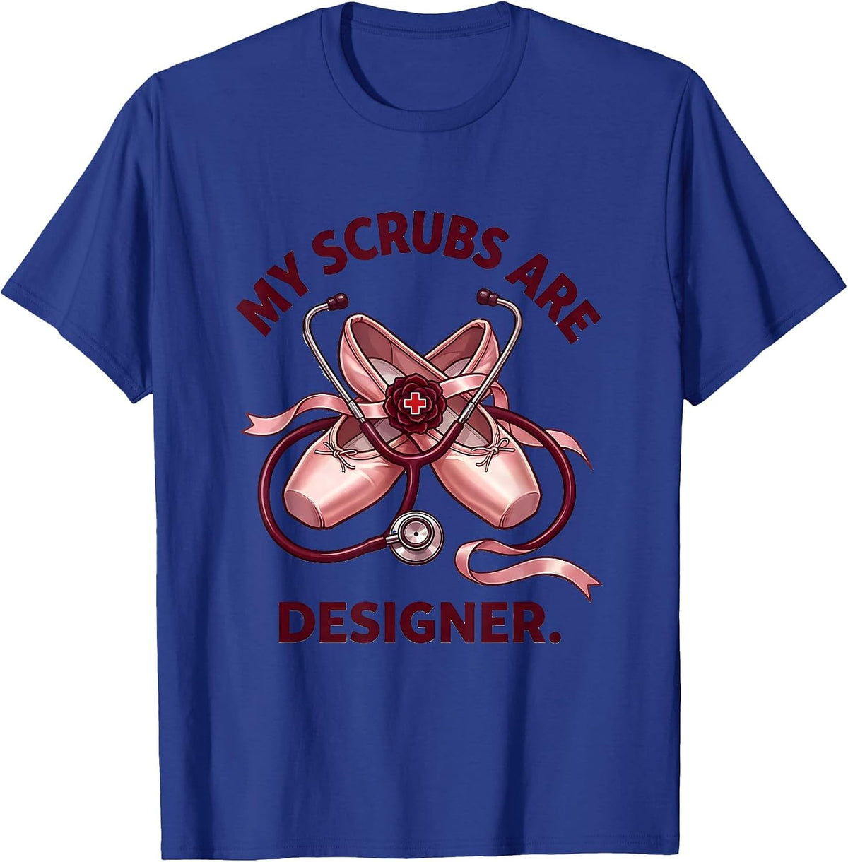 Men's My Scrubs Are Designer Funny Nurse Design T-Shirt - Royal Blue