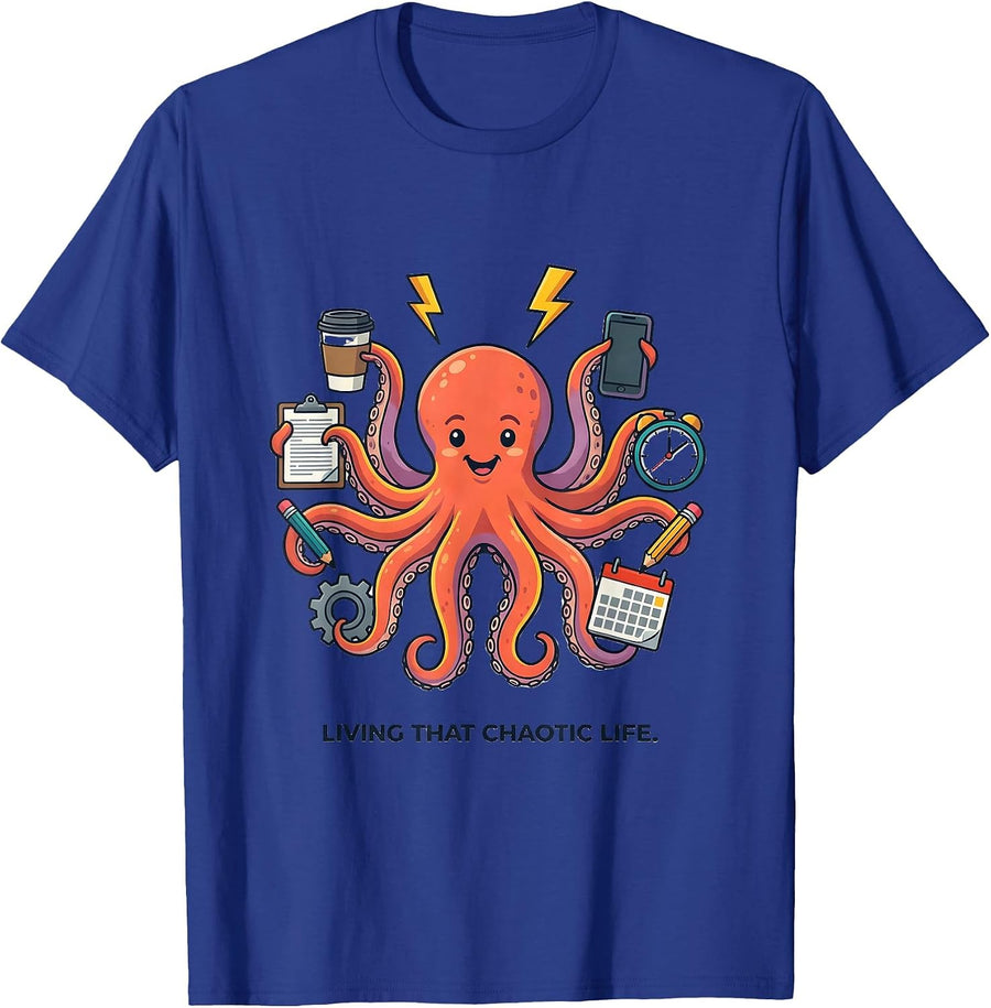 Chaos Coordinator Living That Chaotic Life T-Shirt - Royal Blue