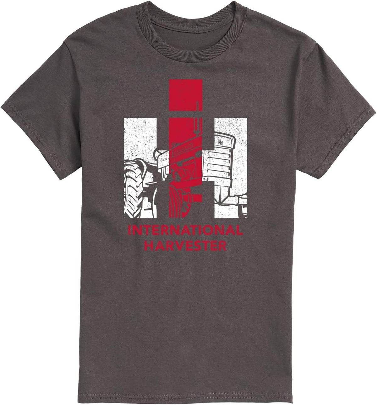 International Harvester Tractor Fill Logo - Mens Short Sleeve Tee - Charcoal