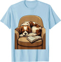 Men's Cavalier King Charles Spaniel Dog Lover Art Illustration T-Shirt - Baby Blue