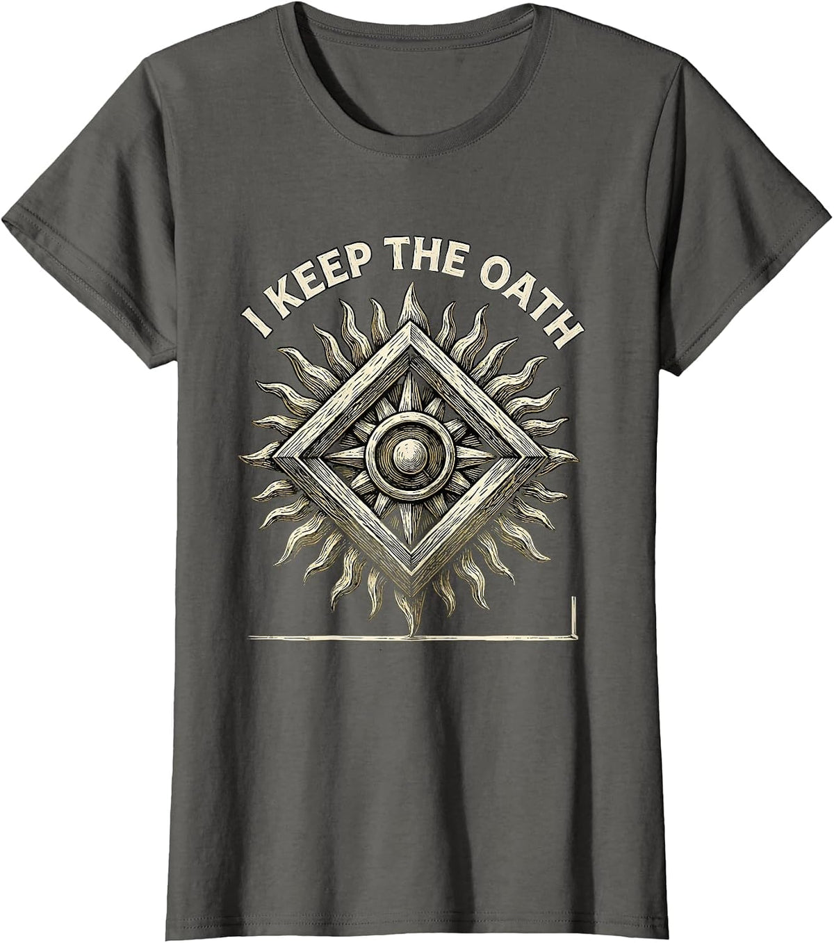 Women's I Keep The Oath Freemason Square and Compass Masonic T-Shirt - Asphalt Grey