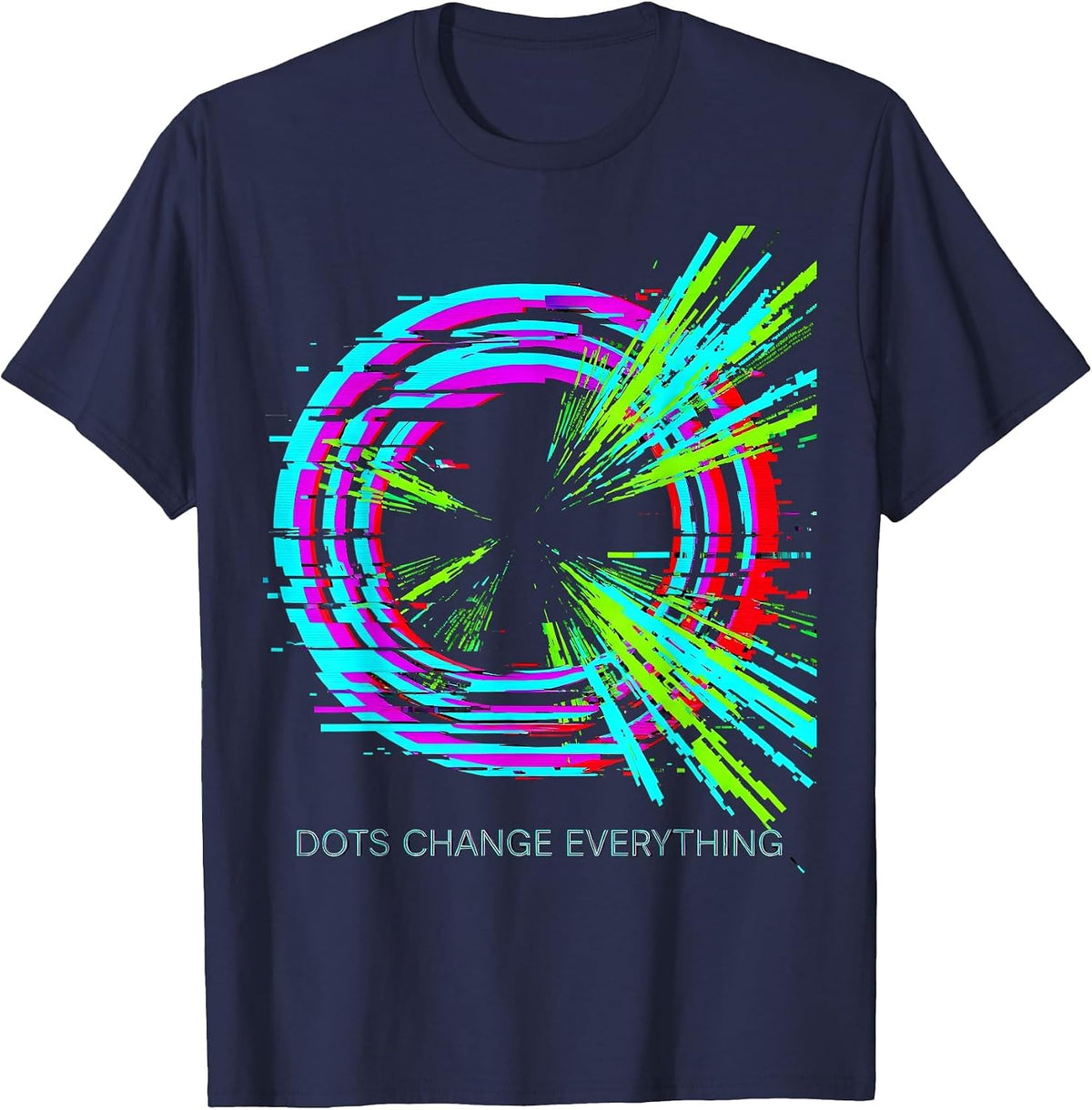 Dots Change Everything Graphic Design T-Shirt - Navy Blue