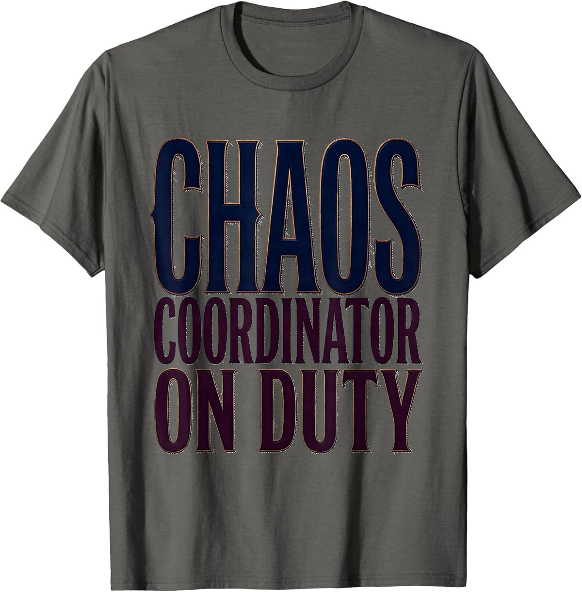 Men's Chaos Coordinator On Duty Young Boy Design T-Shirt - Asphalt Grey