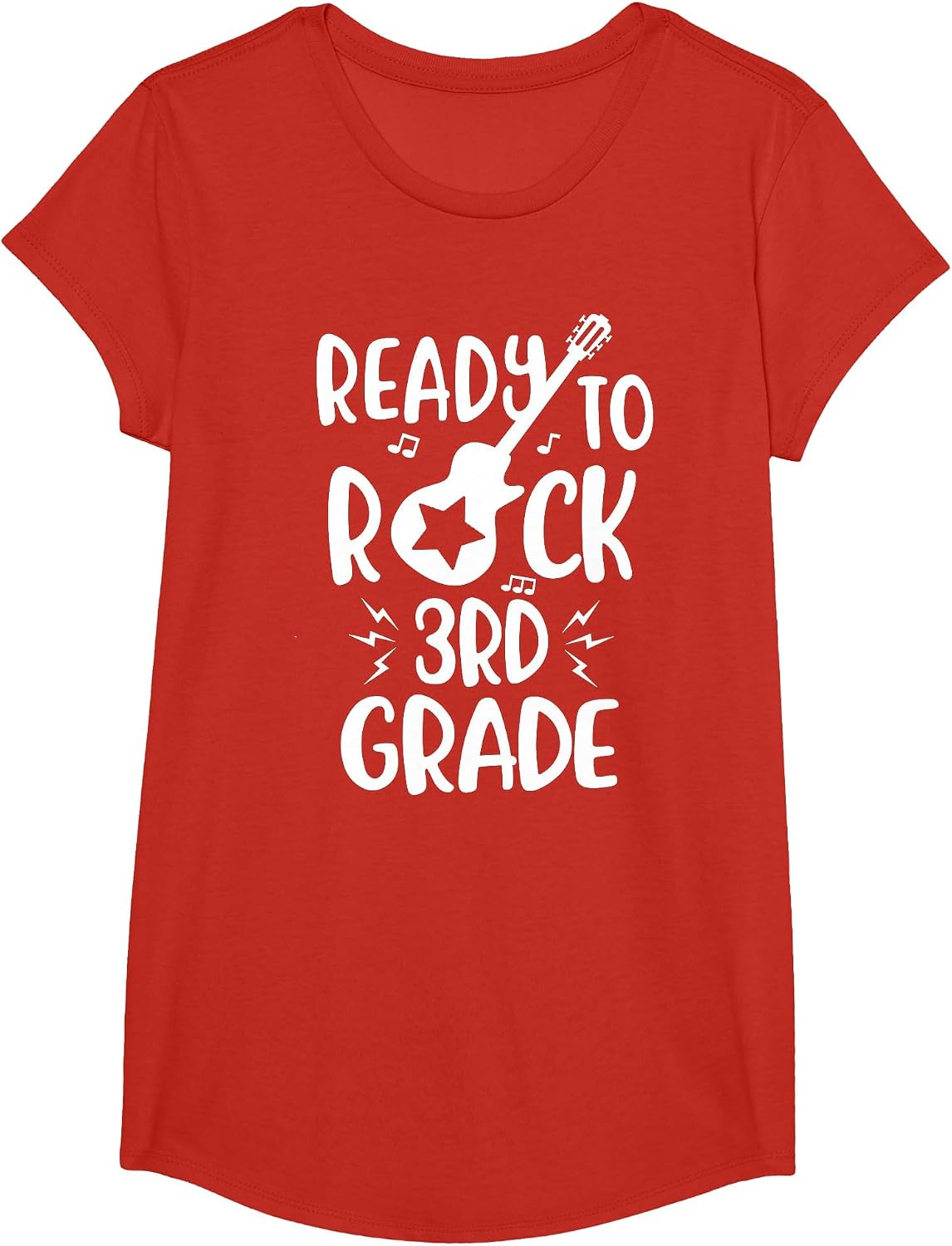 Ready to Rock Third Grade T-Shirt Student and Teacher T-Shirt - Girls Red