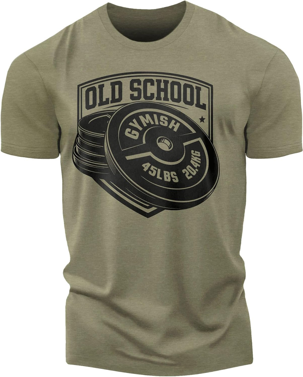 Gymish Lifestyle Old School Workout Shirt for Men, Deadlift Lifting T-Shirt - 1. Old School Military Green