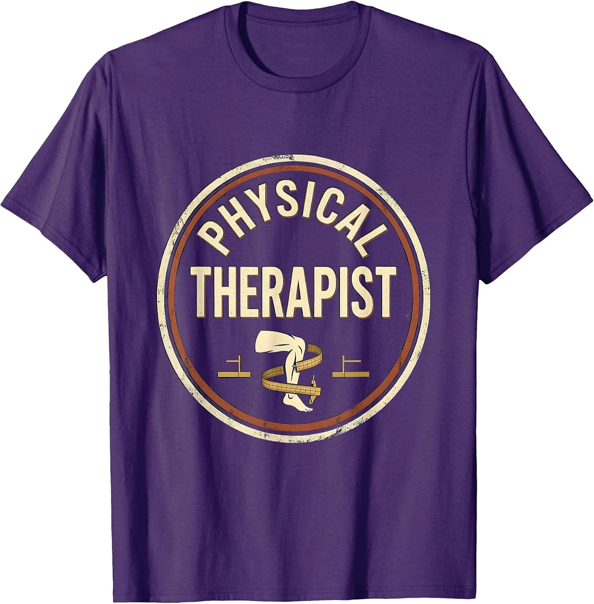 Physical Therapist Vintage Badge OT PT Work Wear T-Shirt - Purple