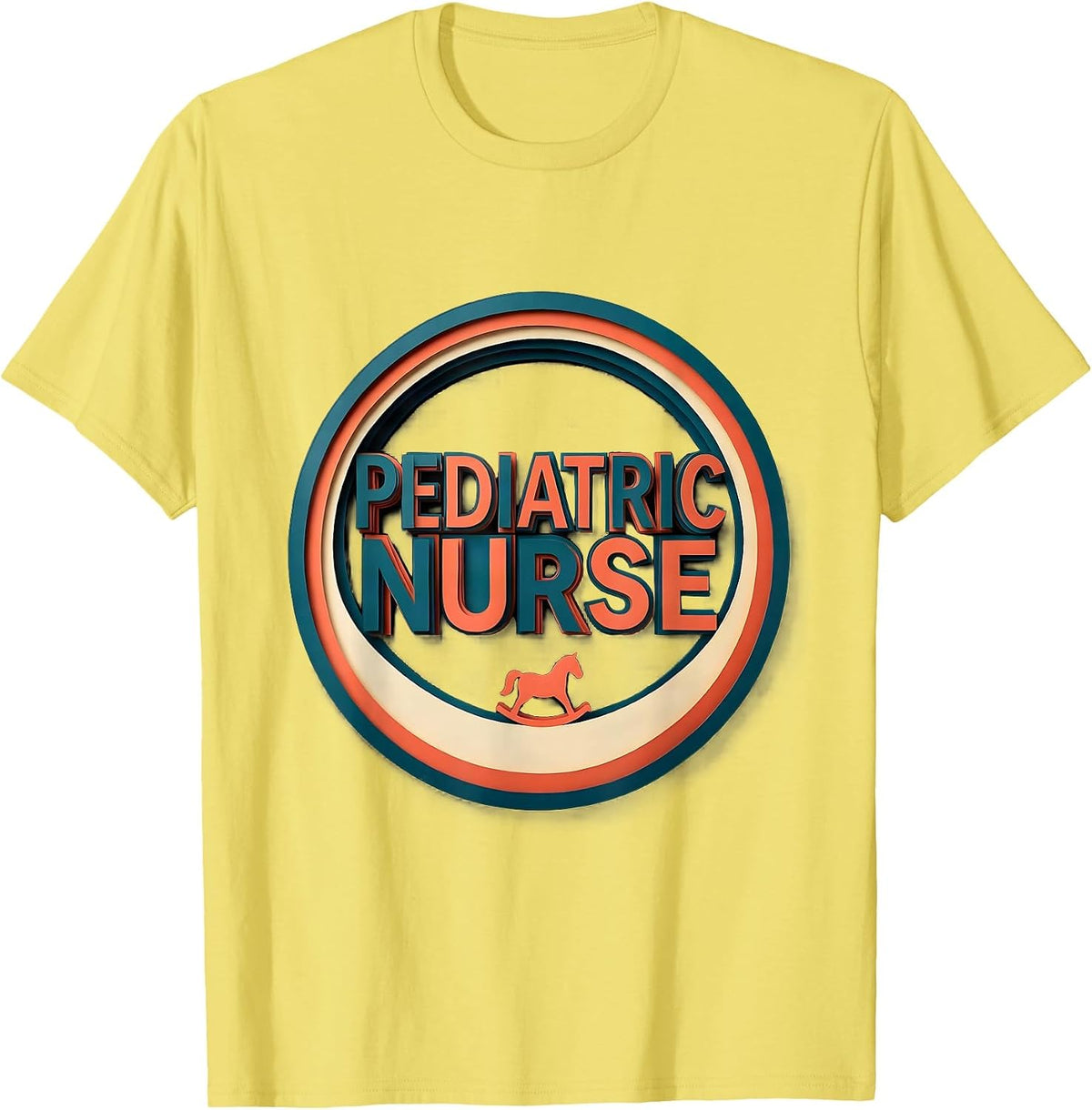 Men's Pediatric Nurse Cute Animal Paper Cutout NICU PICU Nurse T-Shirt - Lemon Yellow