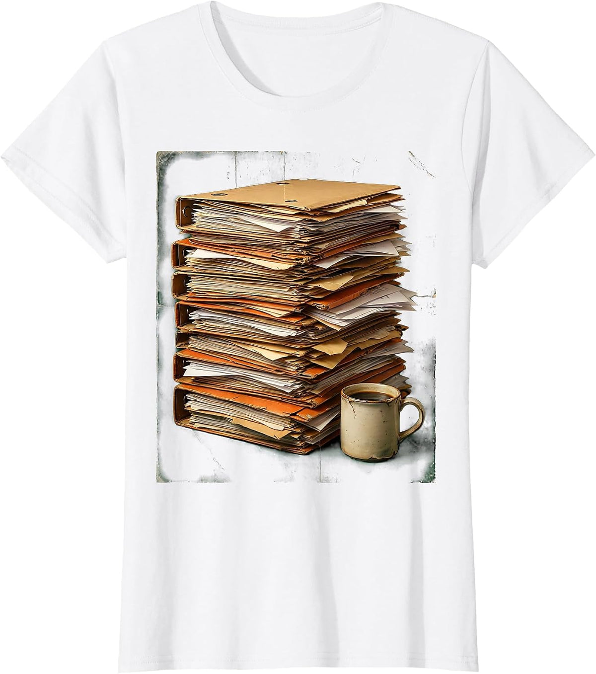 Women's Social Worker Case Files Coffee Graphic T-Shirt - White