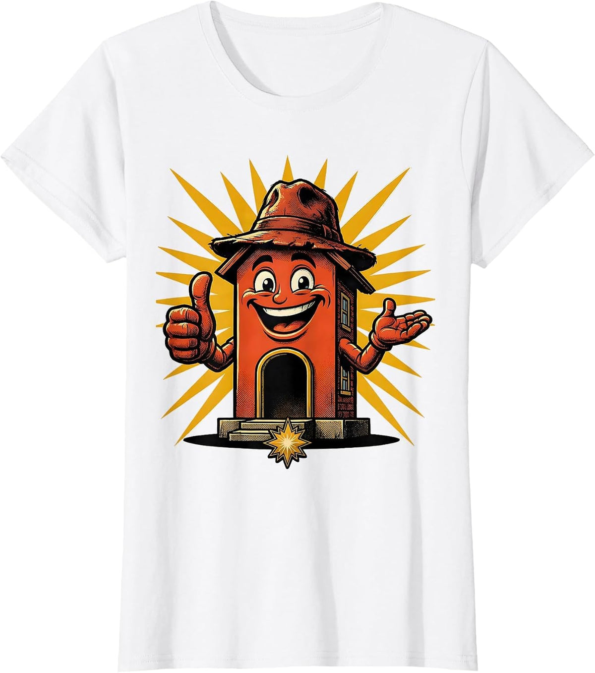 Red Schoolhouse Sunbeams Teacher Graphic T-Shirt - White