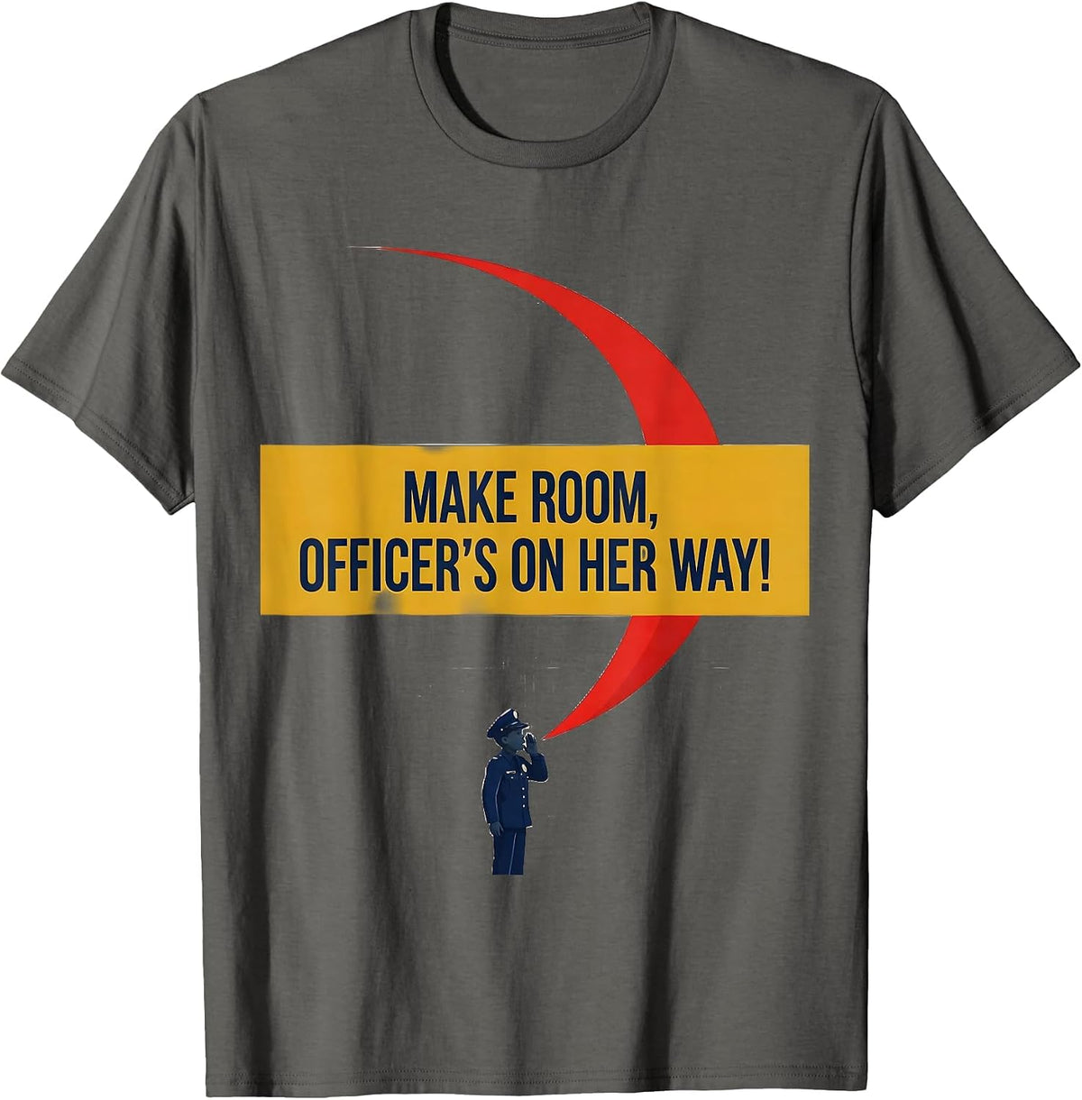 Make Room Officer's On Her Way Funny Police Officer Kids T-Shirt - Asphalt Grey