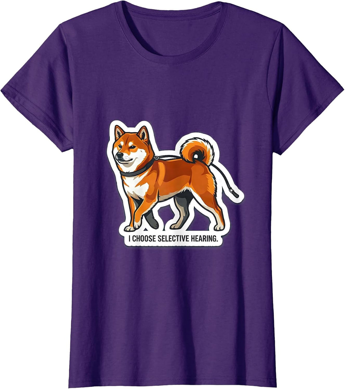 Women's I Choose Selective Hearing Funny Shiba Inu Dog Lover Gift T-Shirt - Purple