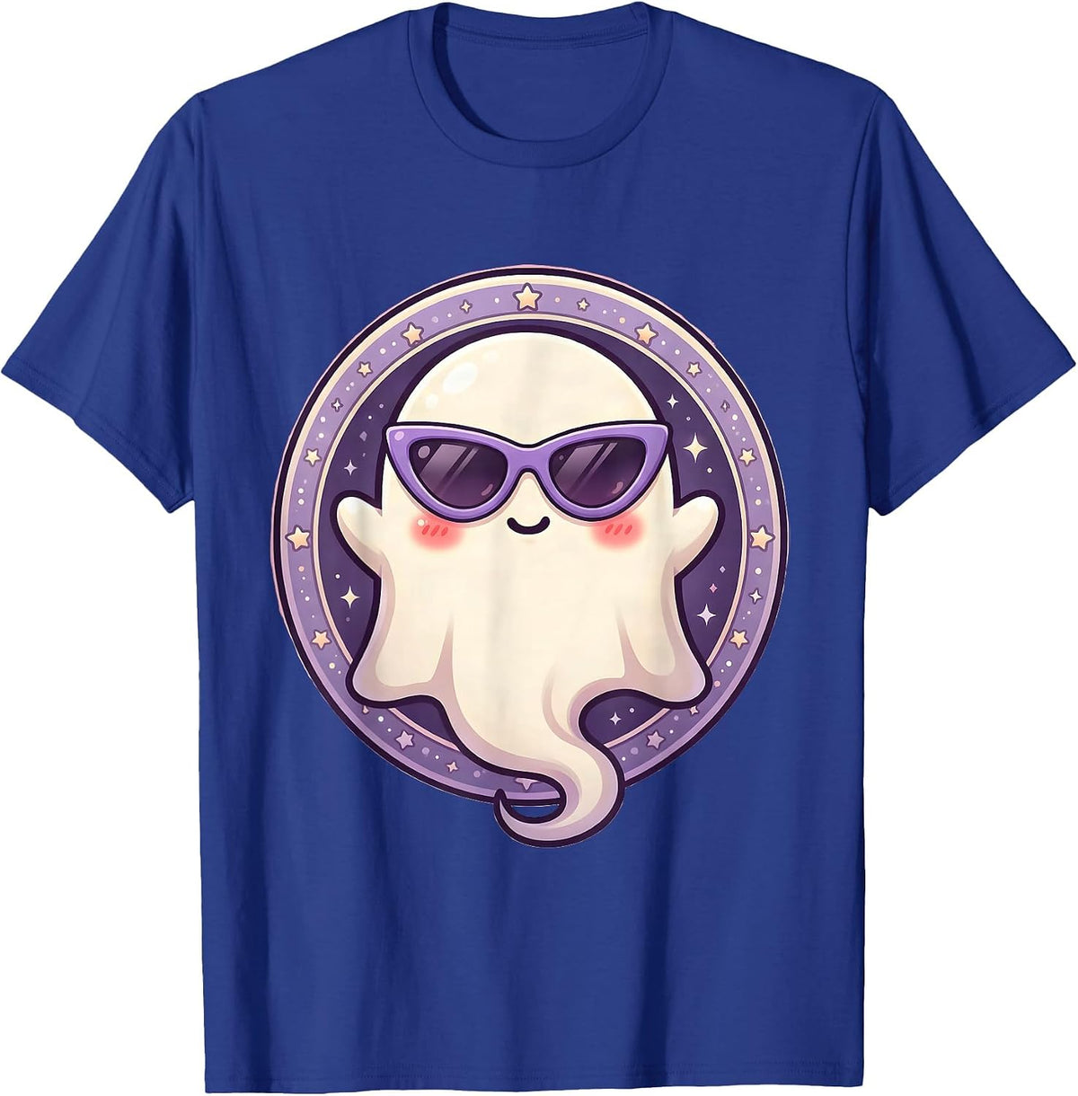 Men's Boo Jee Ghost Wearing Designer Sunglasses T-Shirt - Royal Blue