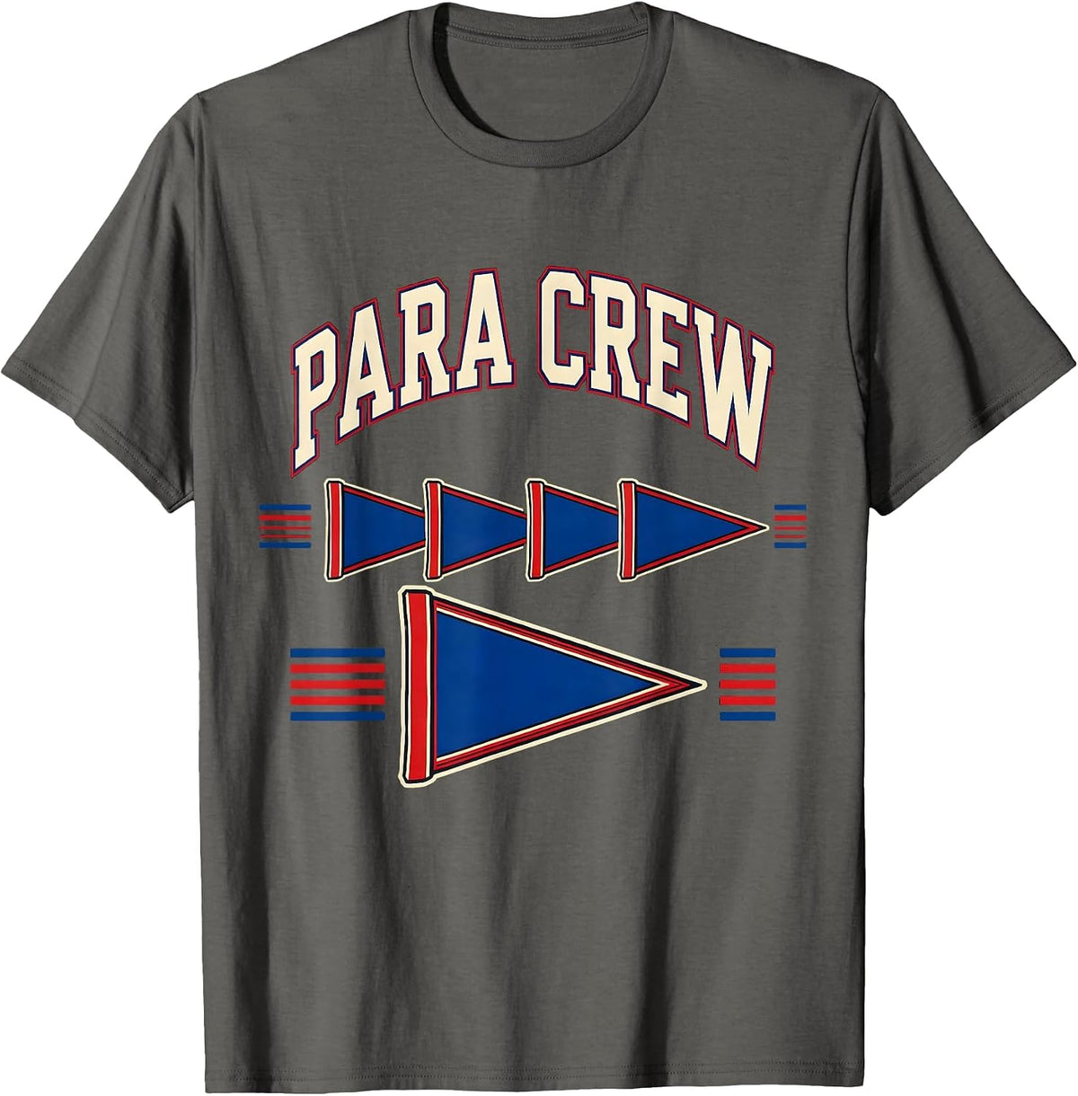 Para Crew Sports Paraprofessional Teacher Appreciation Back T-Shirt - Asphalt Grey