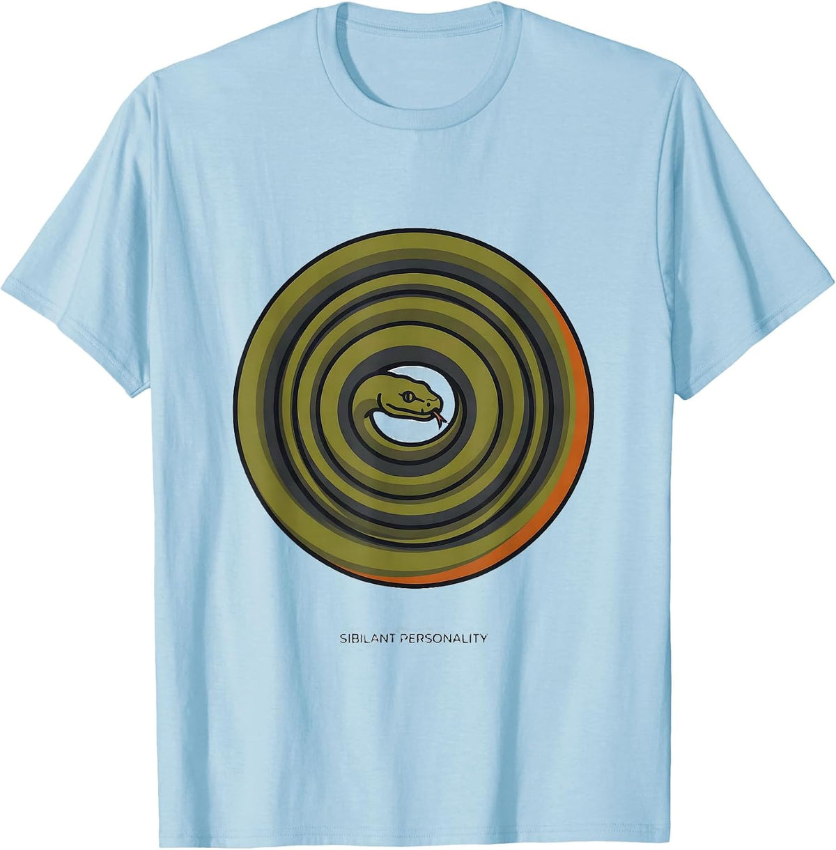 Men's Sibilant Personality Editorial Conceptual Speech Language T-Shirt - Baby Blue