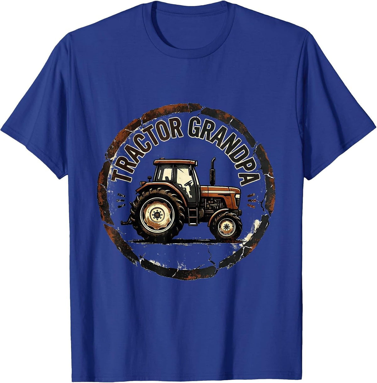 Tractor Grandpa Distressed Funny Grandpa Farmer Gift T-Shirt - Royal Blue