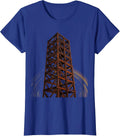 Labor Day Rising Skyscraper Steel Girder Illustration T-Shirt, Women, Royal Blue, X-Small - As Pictured