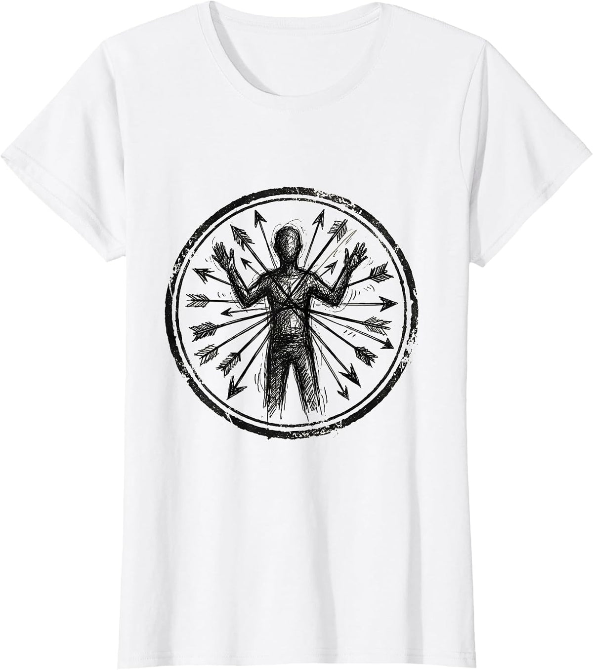 Chaos Coordinator Arrows Graphic Design T-Shirt - White