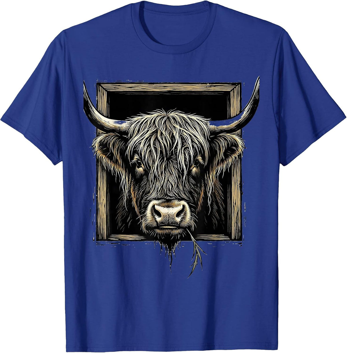 Highland Cow Farm Animal Humor Funny Rural Lifestyle T-Shirt - Royal Blue