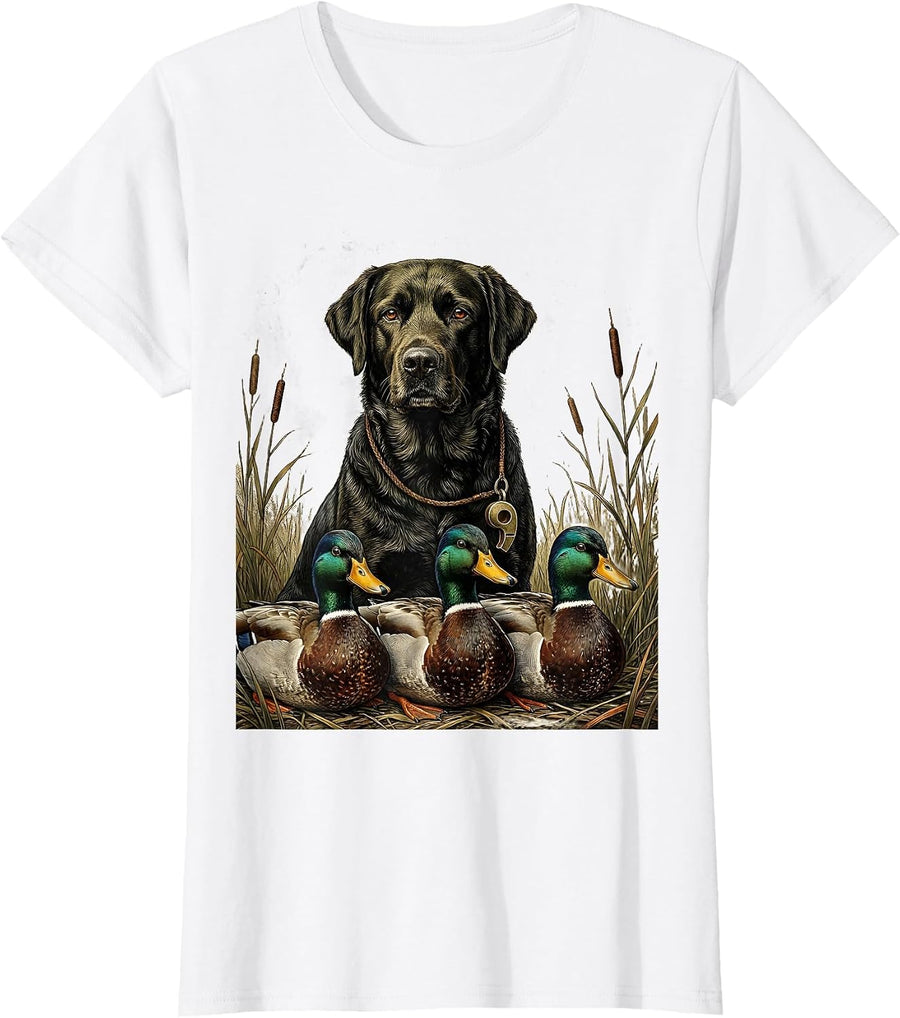 Women's Working Retriever Vintage Duck Hunting Gift T-Shirt - White