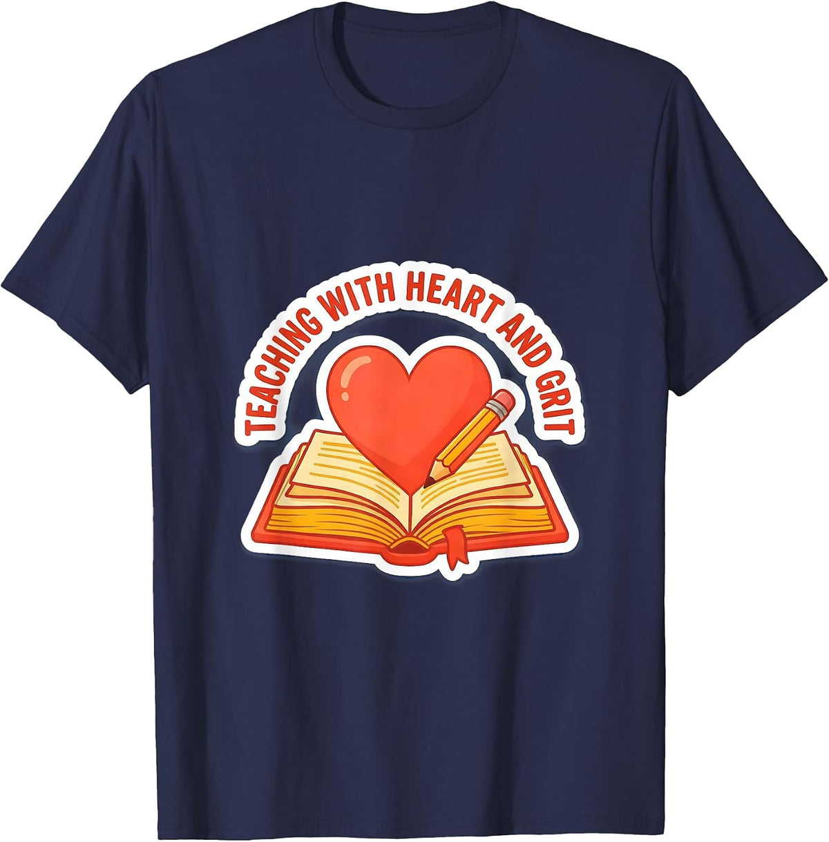 Men's Teaching With Heart and Grit Special Education Tee T-Shirt - Navy Blue