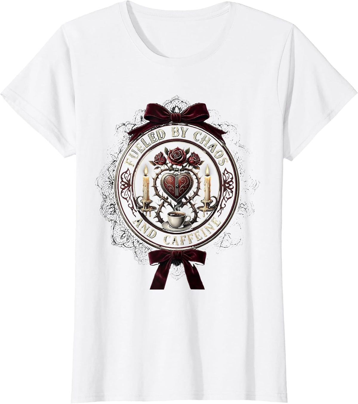Chaos Coordinator Fueled by Chaos and Caffeine T-Shirt - White