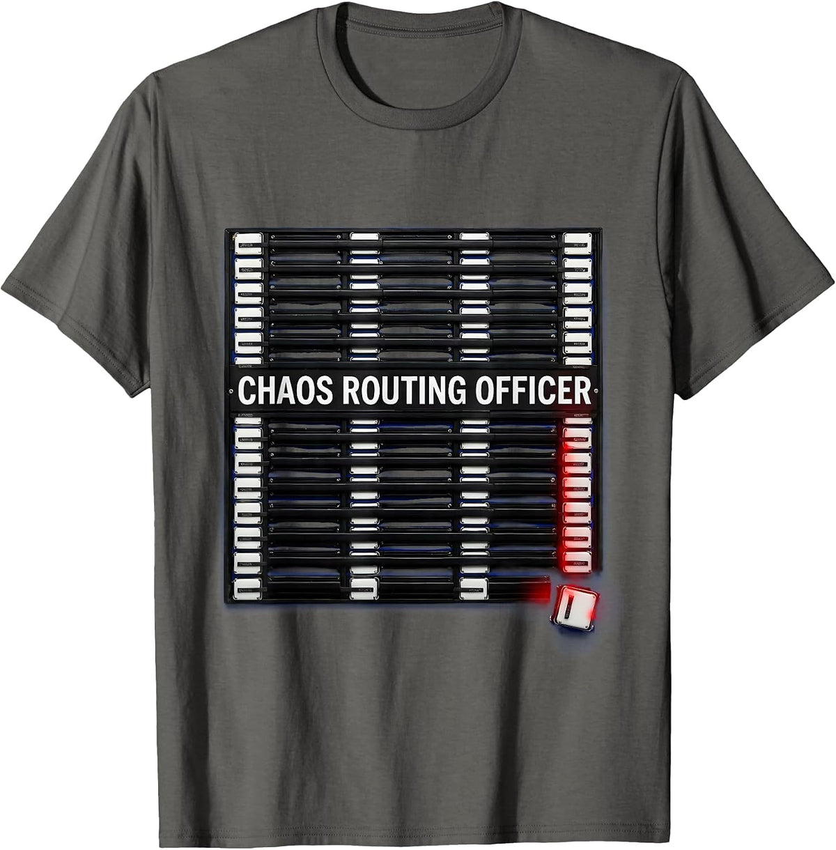 Chaos Routing Officer Funny Chaos Coordinator Workplace T-Shirt - Asphalt Grey