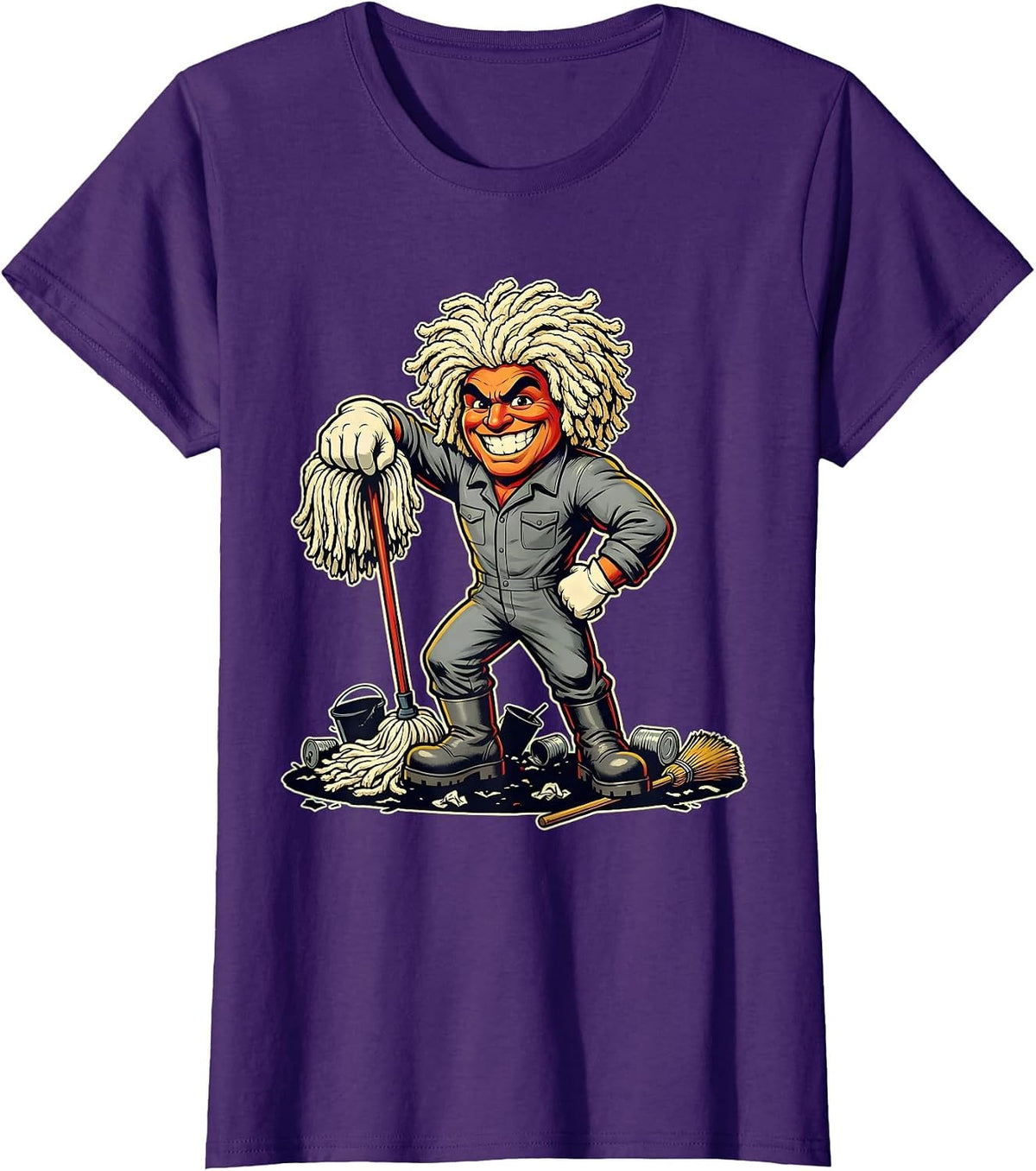 Women's Chaos Coordinator Janitor Battlefield Graphic T-Shirt - Purple