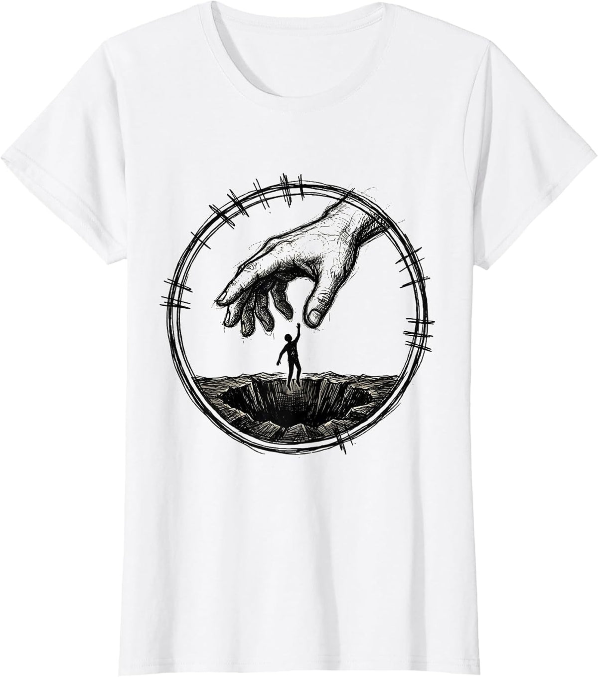 Social Worker Helping Hand Graphic Design T-Shirt - White