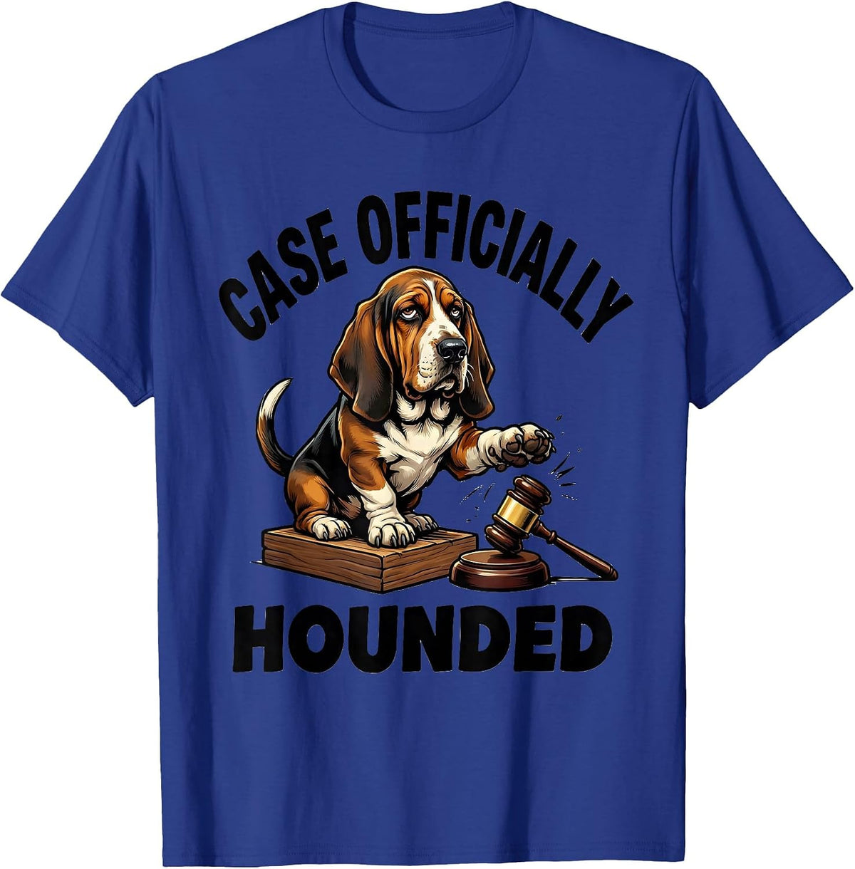 Case Officially Hounded Funny Basset Hound Meme Gen Z Humor T-Shirt - Royal Blue