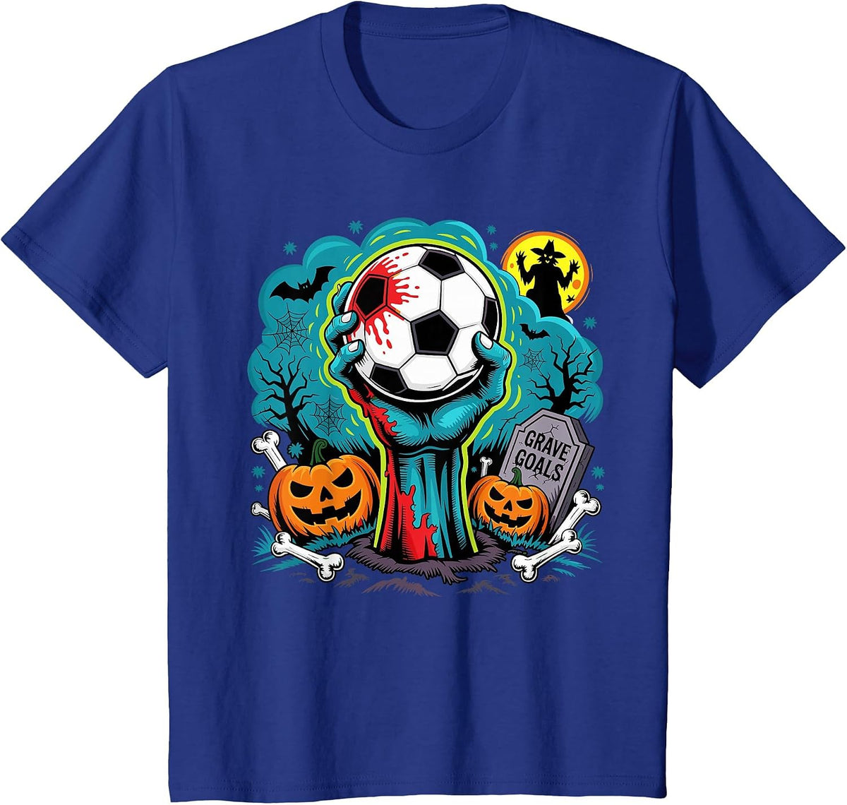 Grave Goals Zombie Soccer Halloween for Soccer Players T-Shirt - Royal Blue