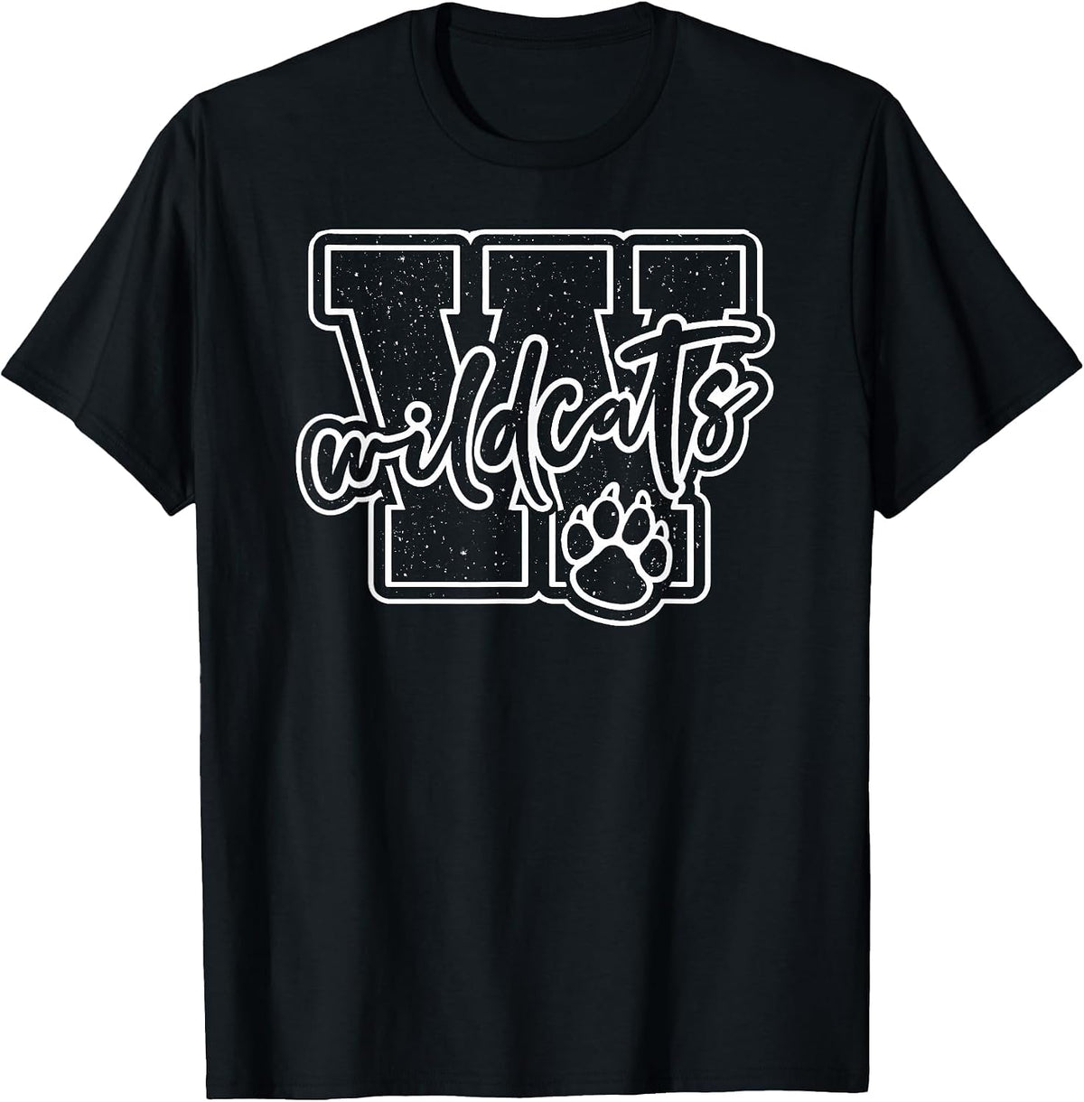 Go Cheer Wildcats High School Spirit Fan Team Back to School T-Shirt - Black