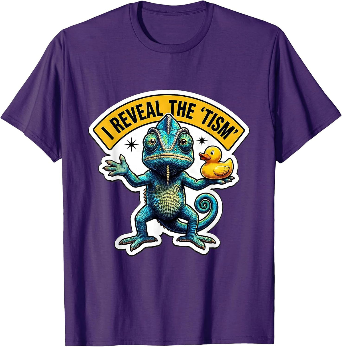 I Reveal The Tism Funny Autistic Meme Neurodivergent Humor T-Shirt - Purple