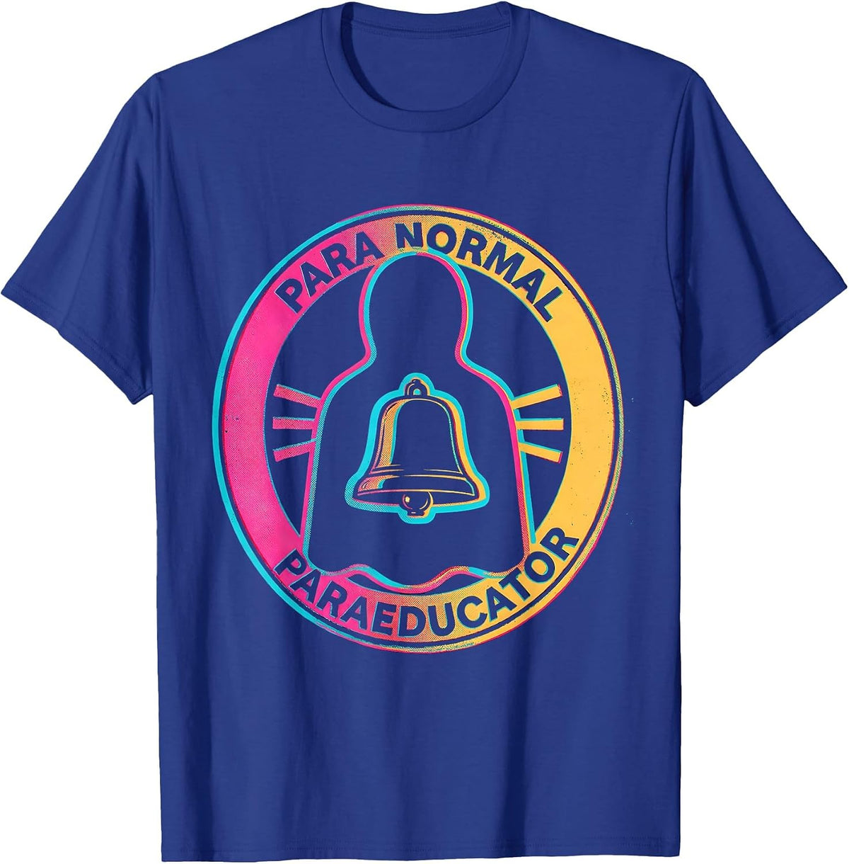Men's Para Normal Paraeducator Risograph Ghost SPED Teacher T-Shirt - Royal Blue