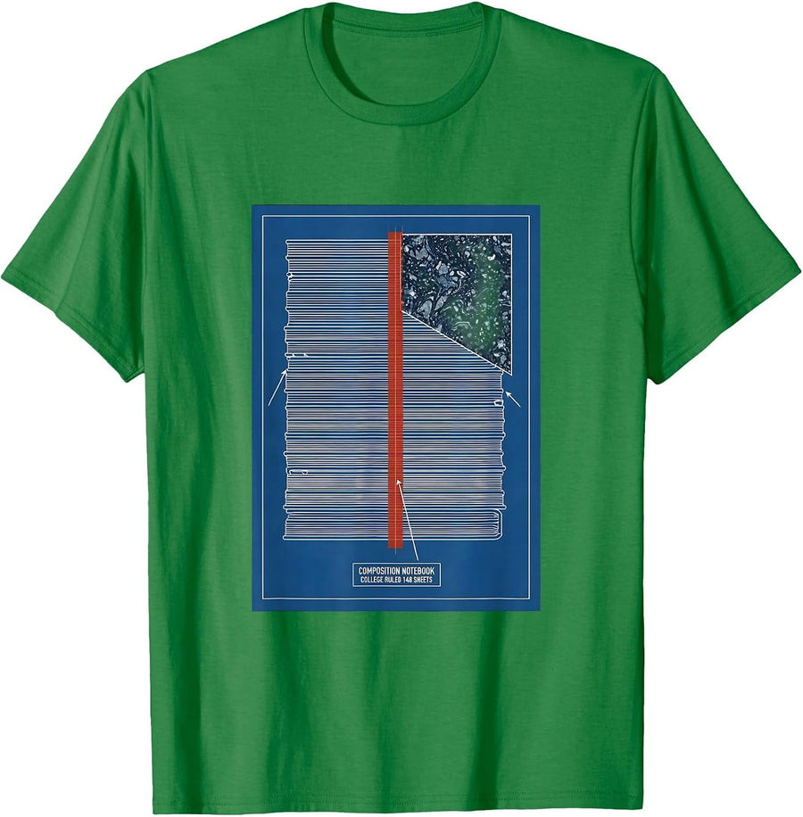 Men's Composition Notebook College Ruled 148 Sheets Teacher T-Shirt - Kelly Green