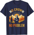 No Crown No Problem Patriotic George Washington Design T-Shirt - Navy Blue