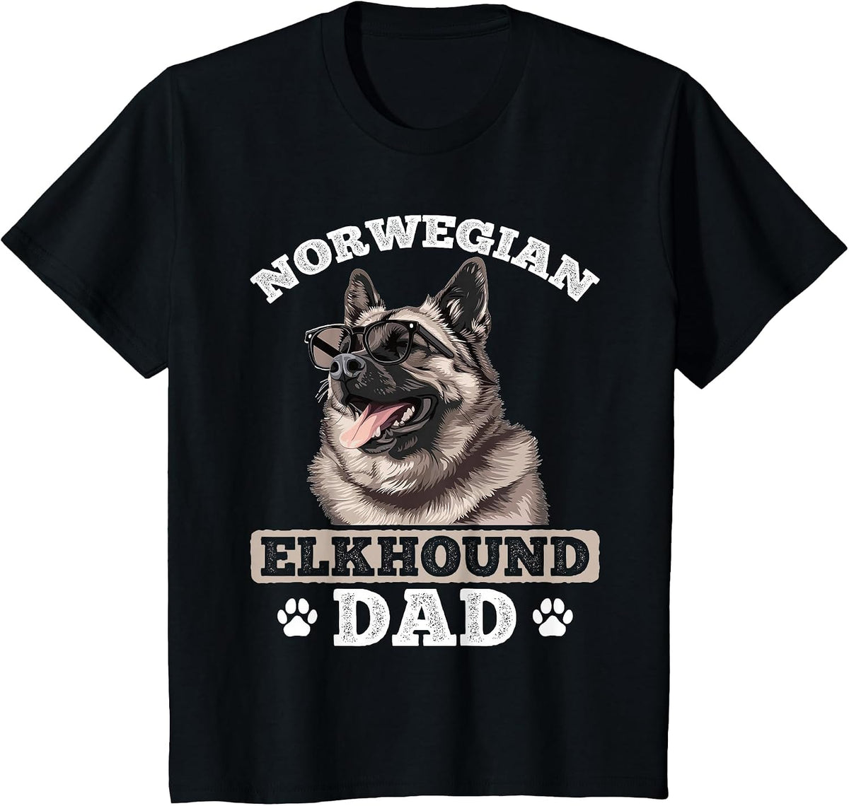 Norwegian Elkhound Dog Breed Norwegian Elkhound Dad T-Shirt - Black