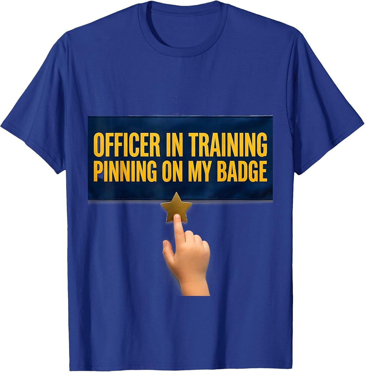 Officer In Training Pinning On My Badge Kids Police Officer T-Shirt - Royal Blue