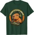Men's Take It Easy, Bruh Funny Capybara Gamer Meme Humor T-Shirt - Dark Green