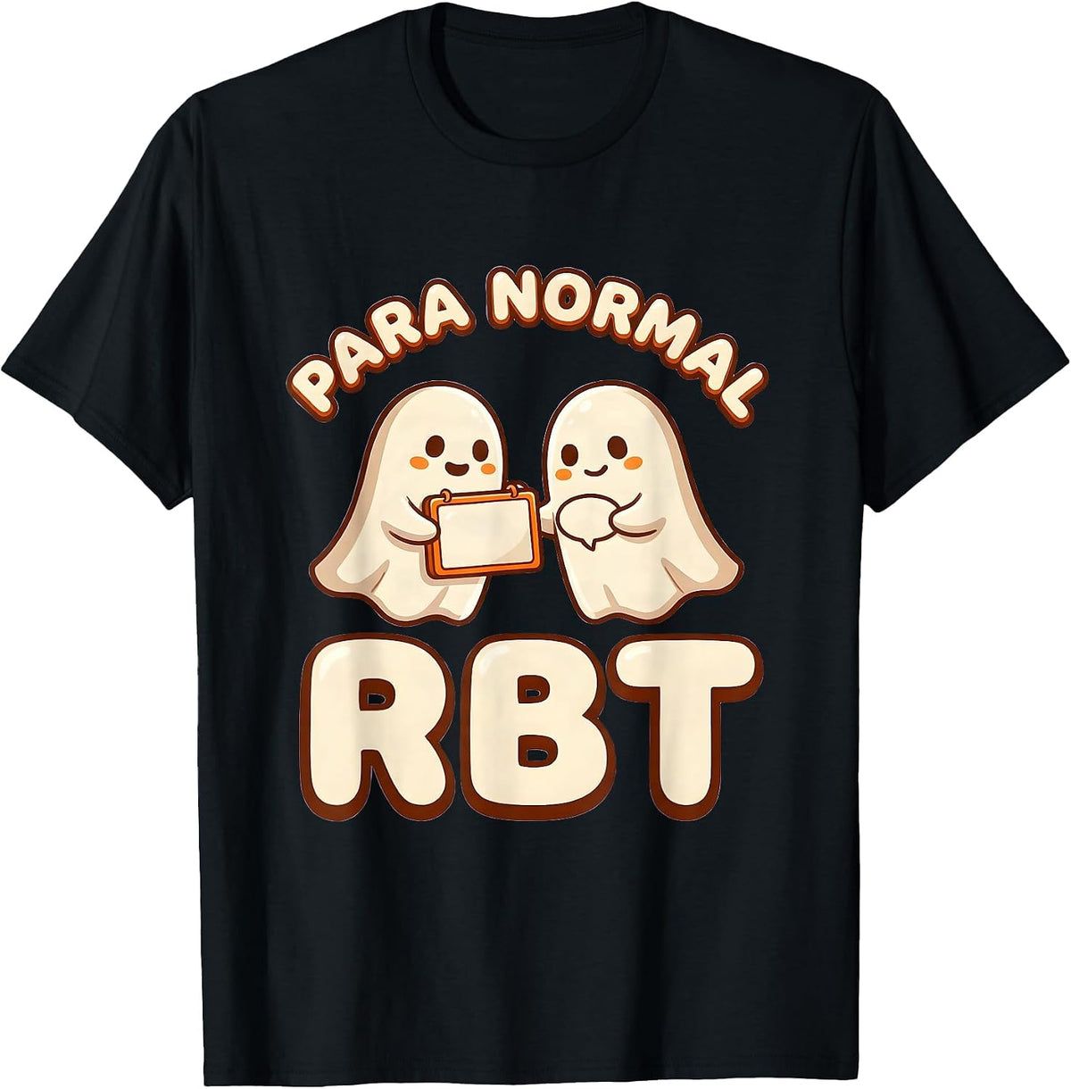 Men's Para Normal RBT Cute Kawaii Ghost Paraprofessional Halloween T-Shirt - Black